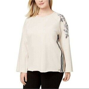 CALVIN Klein Performance Women's Plus Floral Embroidered Top- Size 2X New w Tags